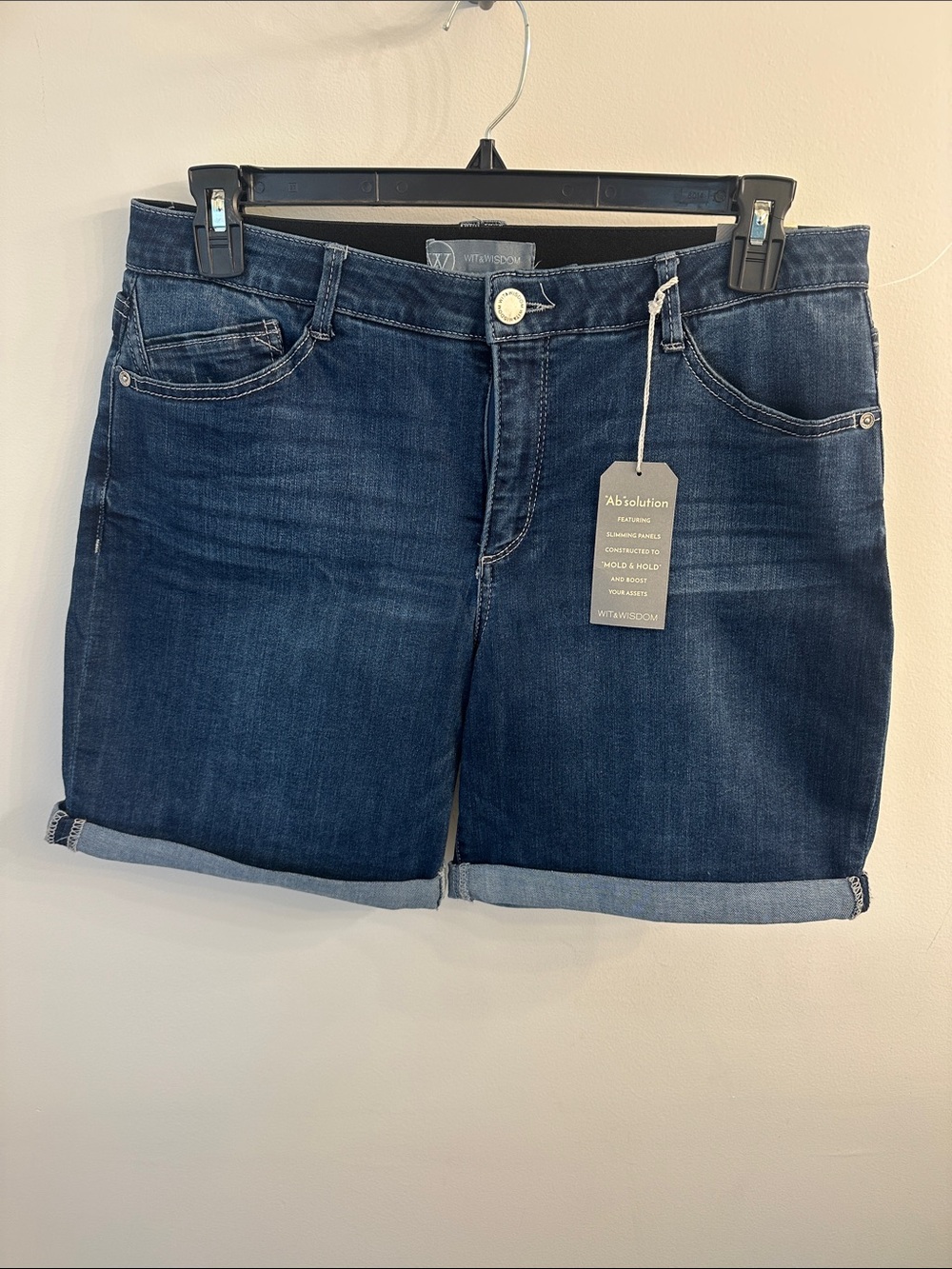 Wit & Wisdom Dark Indigo Rolled-Hem Denim Shorts